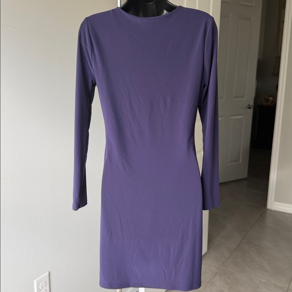 WHITE HOUSE BLACK MARKET Long Sleeve Jersey Stretch Dress Purple, Women’s Small - Picture 7 of 15